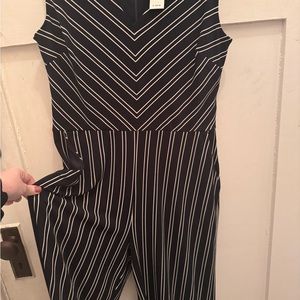 Banana Republic sleeveless pants romper. Navy and white.